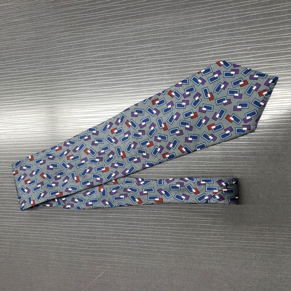 Christian Dior Monsieur Men's Gray Printed Silk Necktie - Gently Used - Picture 4 of 4